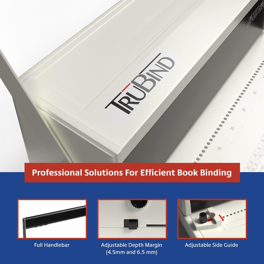TruBind TB-S20A TruBind Coil Binding Machine - Electric Coil Inserter, 20 Sheet Punch, 46 Disengageable Dies, 4:1 Pitch 20 Sheet Punch Capacity Electric Binder - View #6