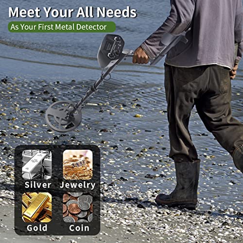 High Accuracy Pointer Mode Metal Detector For Adults And Kids Underground Metal Gold Sensitive Detector Waterproof Gold Finder 8-Inch Waterproof Search Coil #TOP4