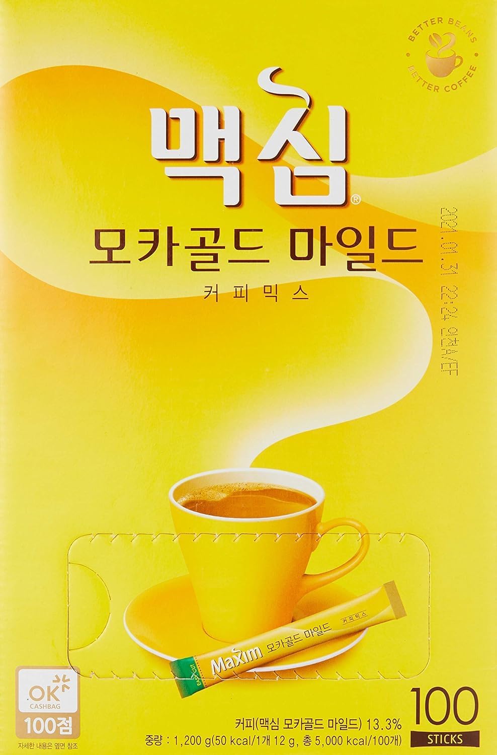 Maxim Mocha Gold Korean Instant Coffee - 100pks