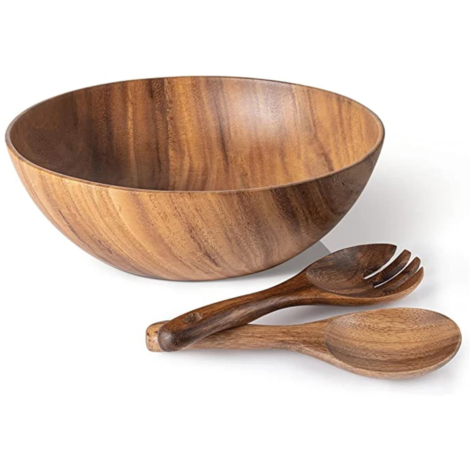 Ensaladera Ensaladera de madera, juego de cuencos for mezclar ensaladas de madera maciza, cuenco for servir de madera, cuchara, tenedor for decoración de frutas y verduras Para la cocina Ensaladas Pos