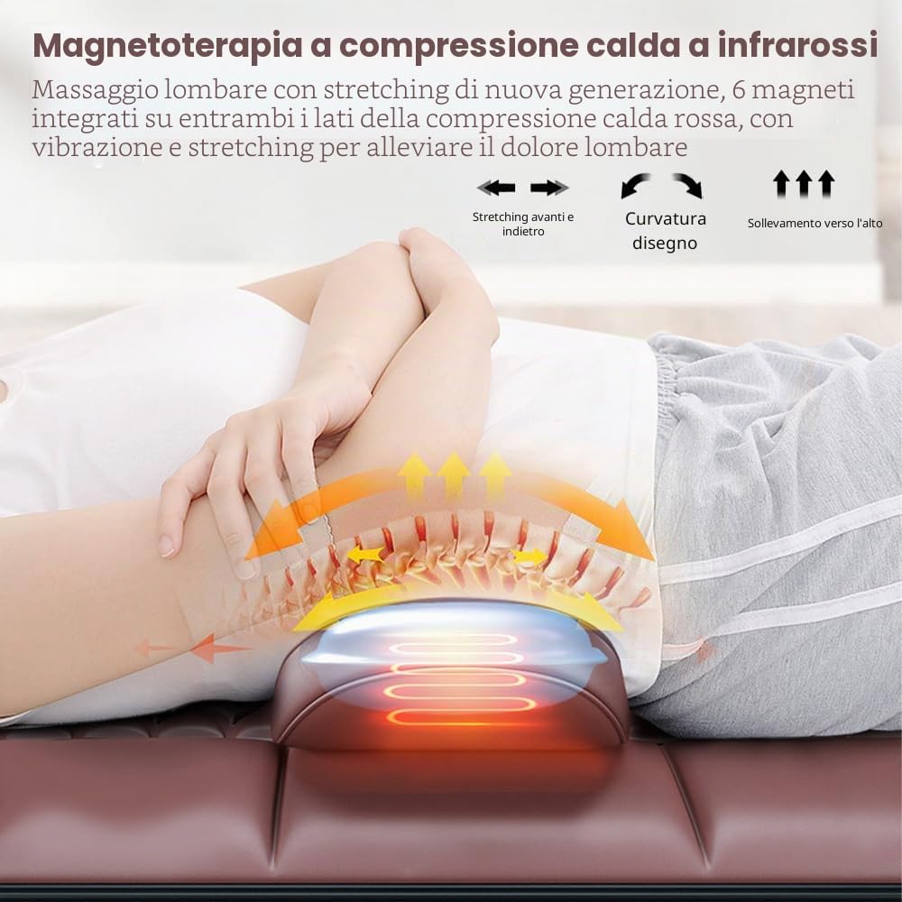 Shiatsu - Tappetino massaggiante elettrico a 3 livelli di intensità, 5 modalità, 10 modelli di vibrazione, allungamento della pressione dell'aria, massaggio ai piedi, massaggio al collo e alla schiena