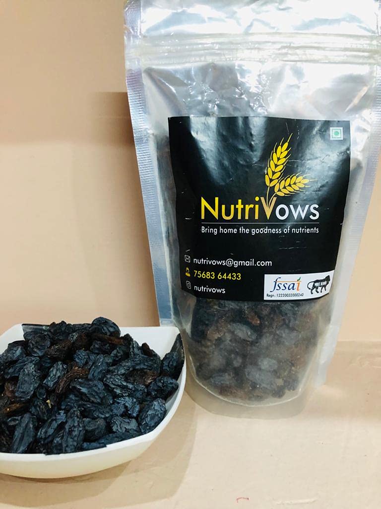 Black Seedless Premium Raisin| Kala Kishmish | Kismis | Amazing Value Pack of Indian Raisin | Grapes Capital of India Nashik (1KG)