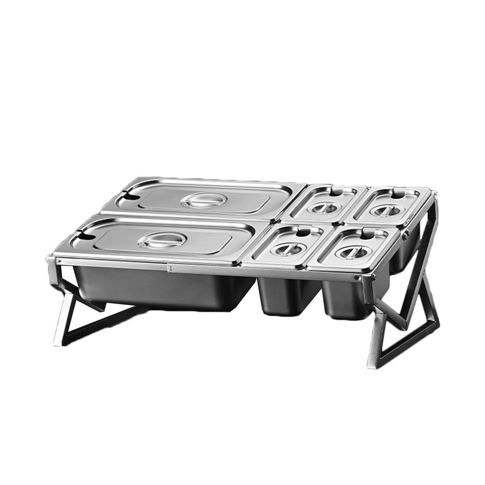 MYUYEE Stainless Steel Spice Rack With Retractable Cover 6 Compartment Kitchen Countertop Storage Solution For Herbs Seasonings & Condiments