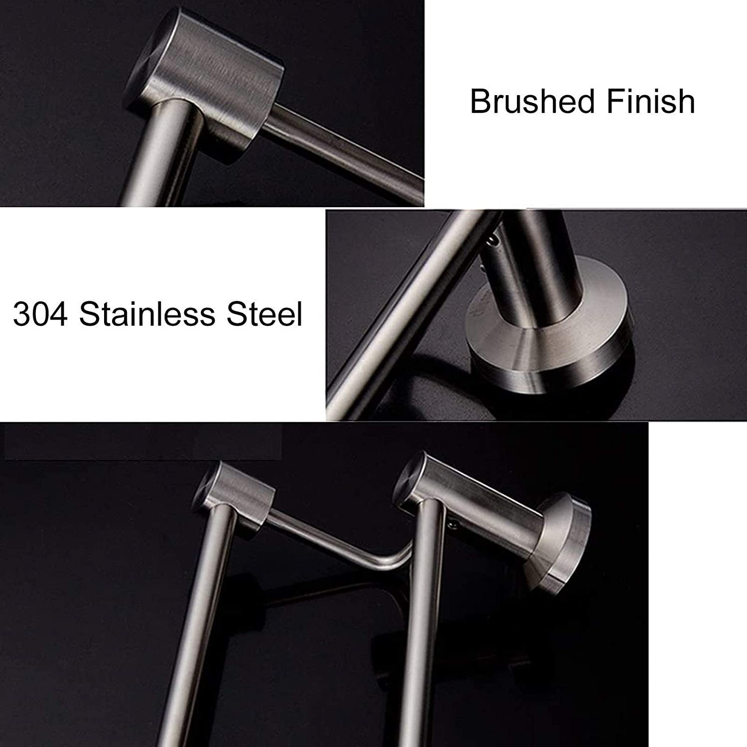 Handdoekenrek dubbele handdoekhouder badkamer handdoekplank wandgemonteerde handdoekhouder 304 roestvrijstalen handdoekplank voor badkamer keuken-B-60 cm (maat: A80 cm