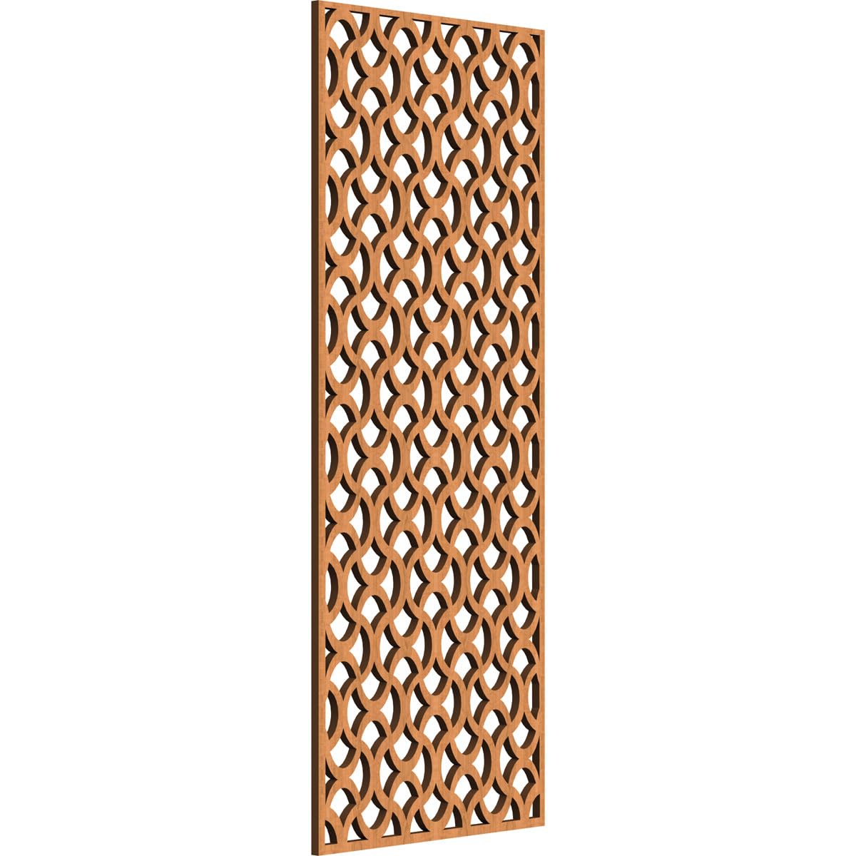 15 3/8"W x 39 3/8"H x 3/8"T Resort Decorative Fretwork Wood Wall Panels, Cherry
