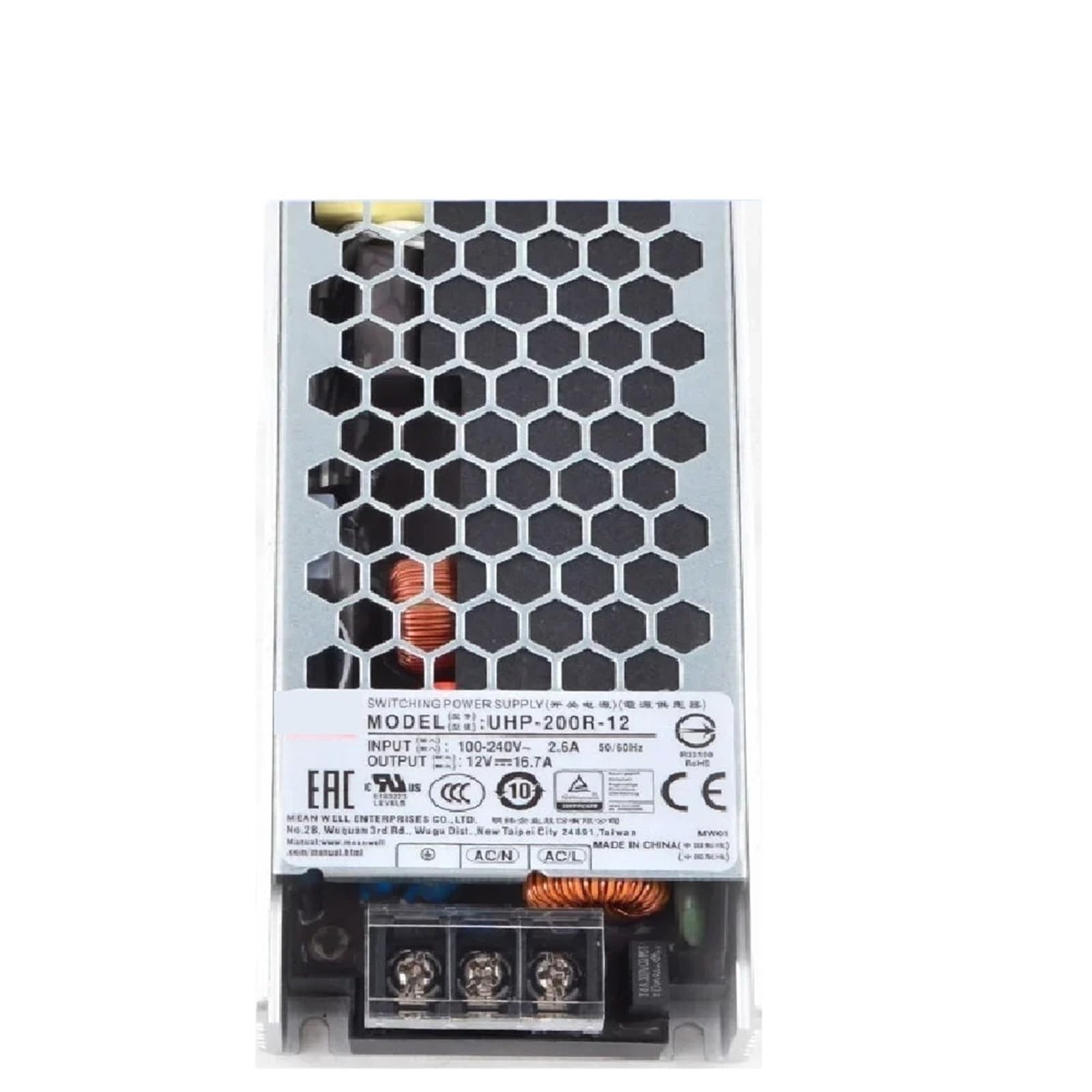 Fuente conmutada UHP-200R slim de 200W con PFC activo para alta eficiencia
