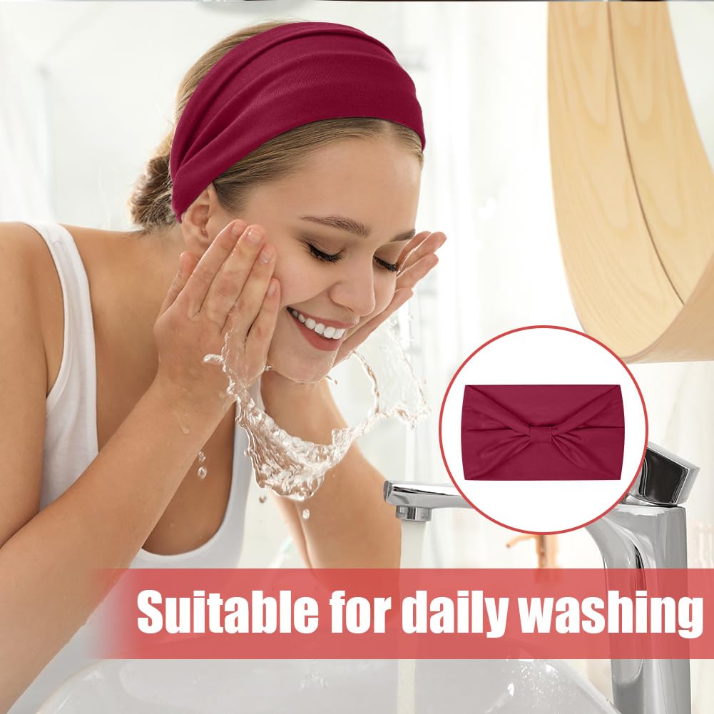 flintronic 4Pcs Women's Elastic Headbands, Wide Bow Hairband, Fashion Yoga Hair Bands, Wraps Bow-Knot Cute Hair Bands - Image 3