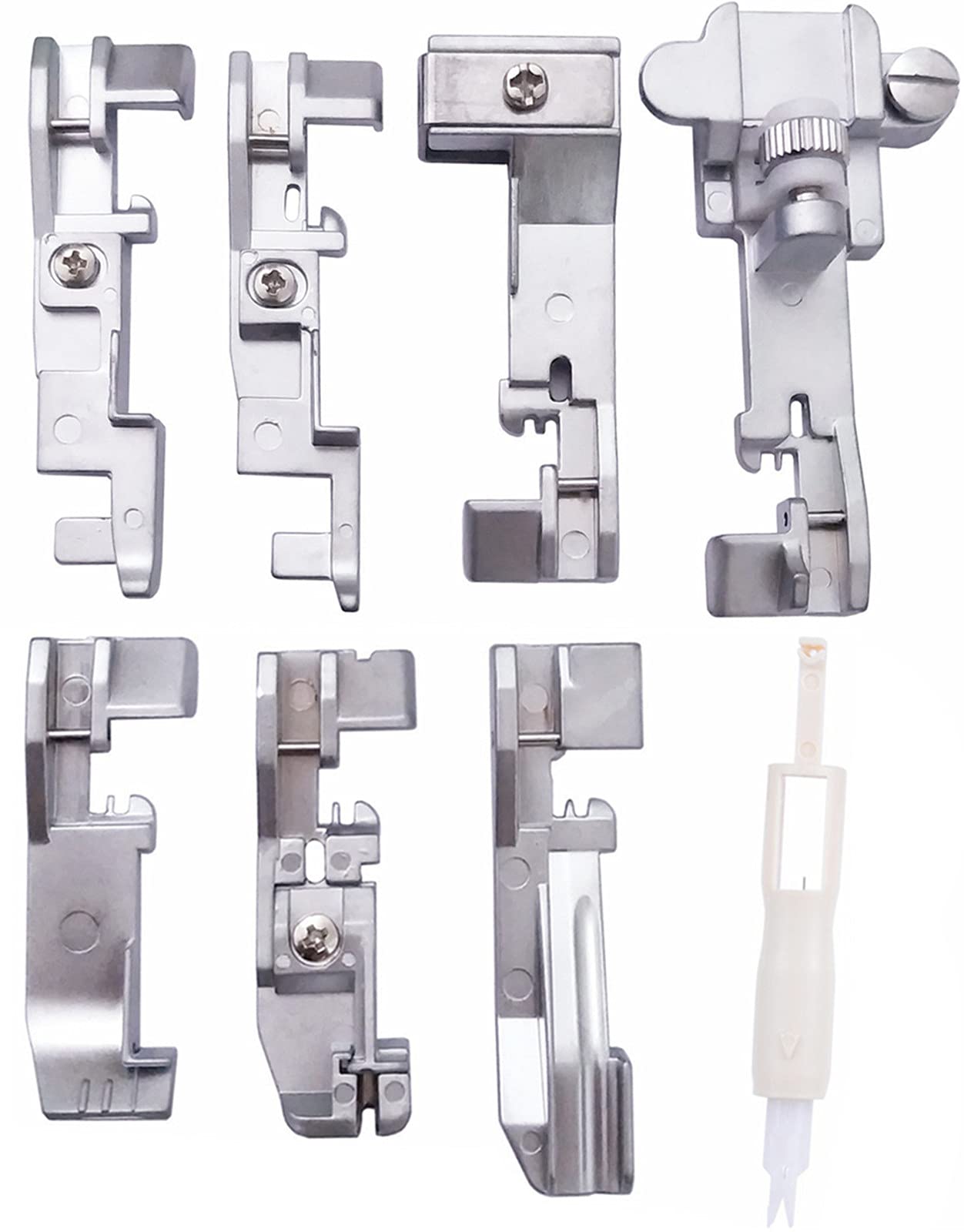 YEQIN Singer Overlock Serger 7 presser Feet set 14CG754 14SH654 14SH754 14hd854 with gift organ overlock suk needle thread