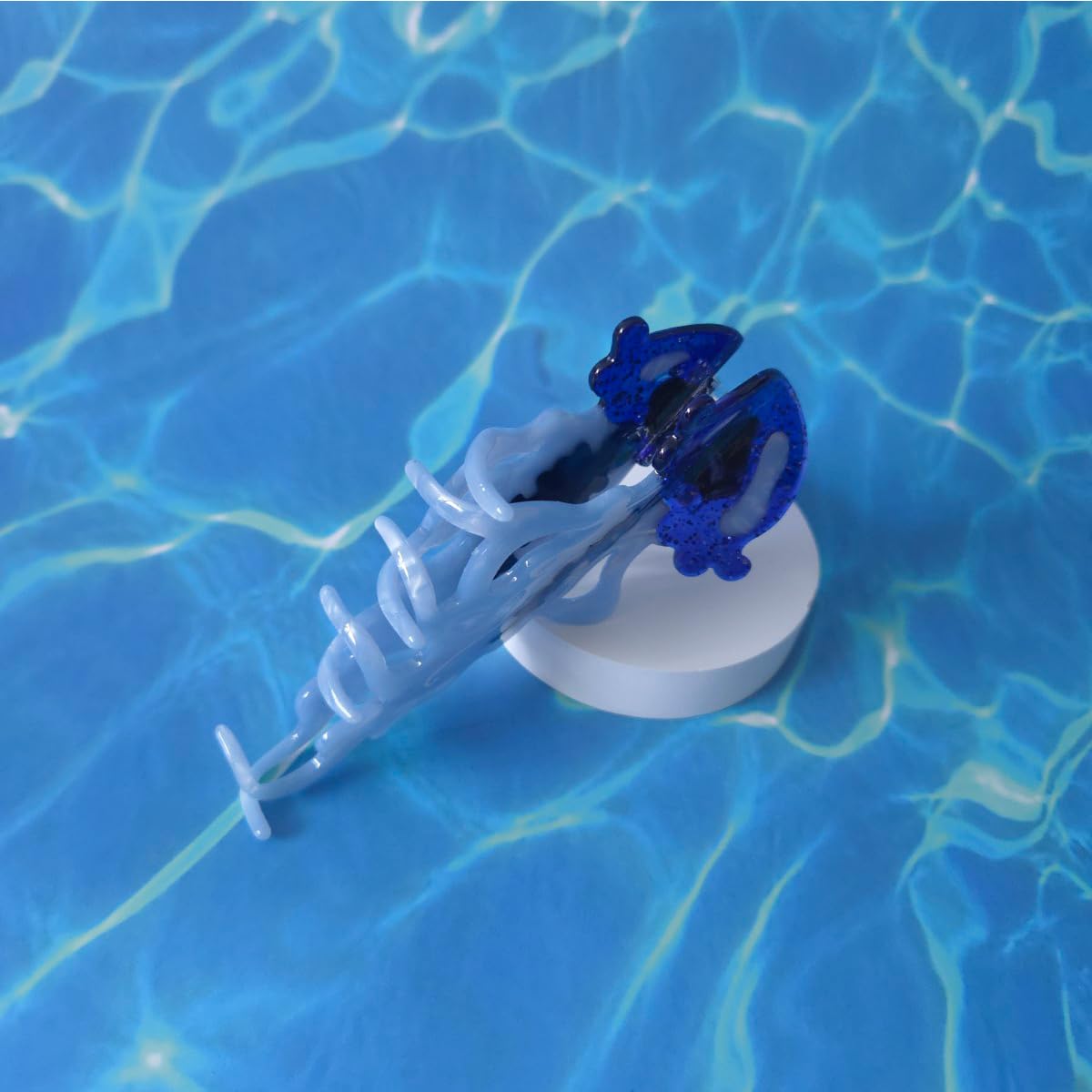 Novelty Ocean Jellyfish Hair Clips,Cellulose Acetate Hair Clips,Big Claw Clips for Girl,Hair Accessories,Blue - Image 5