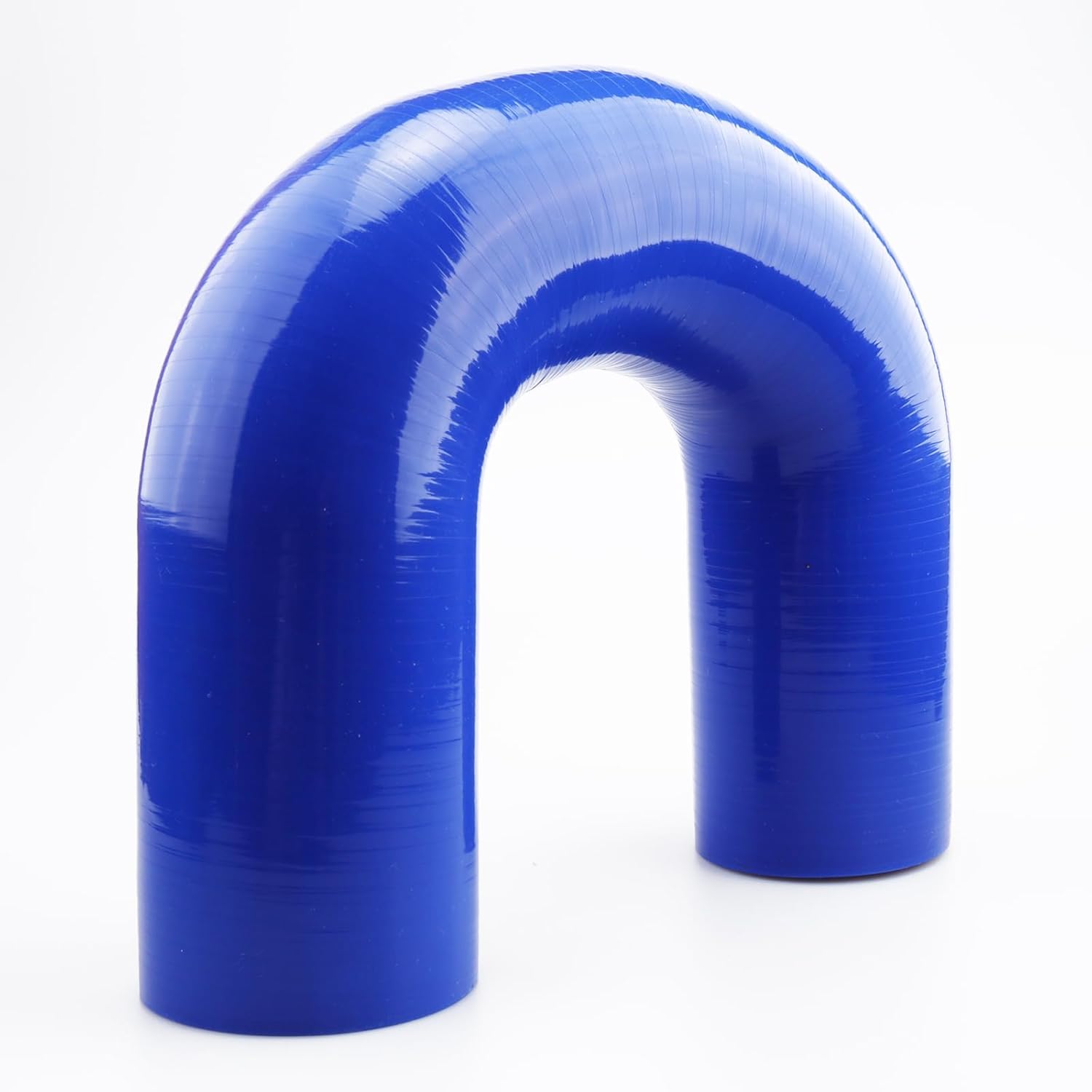 ID 2" (51mm), U Shape Hose, 180 Degree Elbow Coupler, Center to Center Distance 5.12" (130 mm), Leg Length 7.25" (184mm), 3-Ply Reinforced, Automotive Pure Silicone Hose, Blue