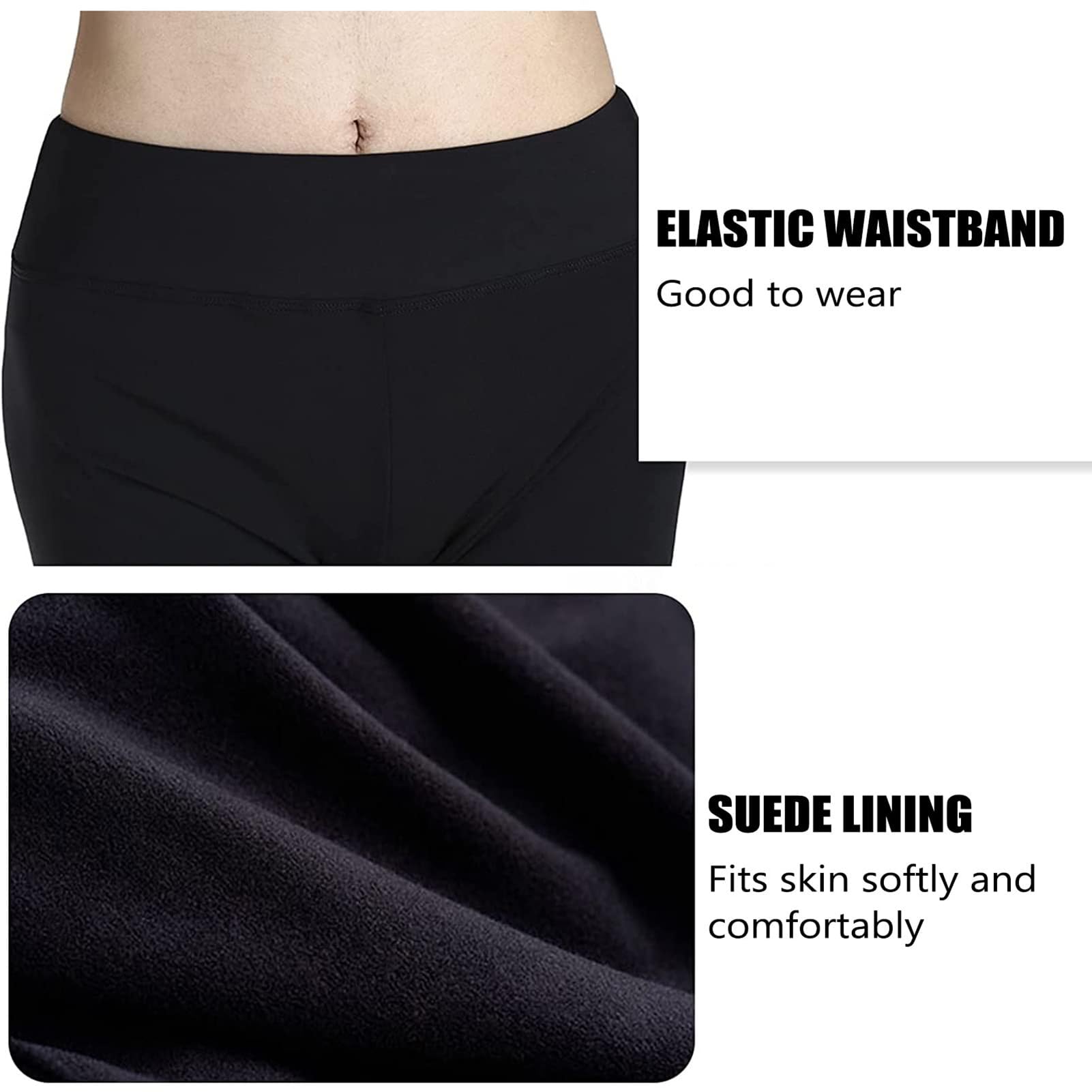 Eiskunstlauf Polarfleece Hose Damen Mädchen Strass Thermal Leggings Wettbewerb Training Tights Schwarz XXS