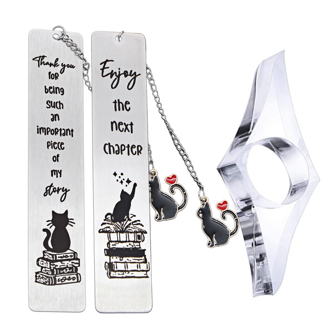 Marcapáginas de Metal con Cadena Anejo de Gato para Amantes de los Libros Regalos de Lectura