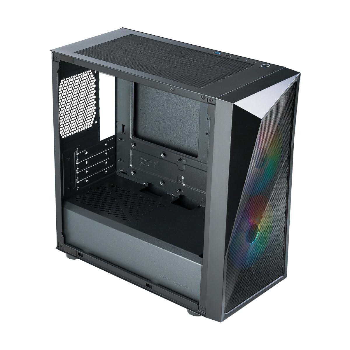 Cooler Master CMP 320 PC Case - Chassis Mini-Tower con 2 ventole ARGB da 120 mm, micro-ATX, pannello laterale in vetro temperato, raffreddamento versatile e supporto componenti, Nero
