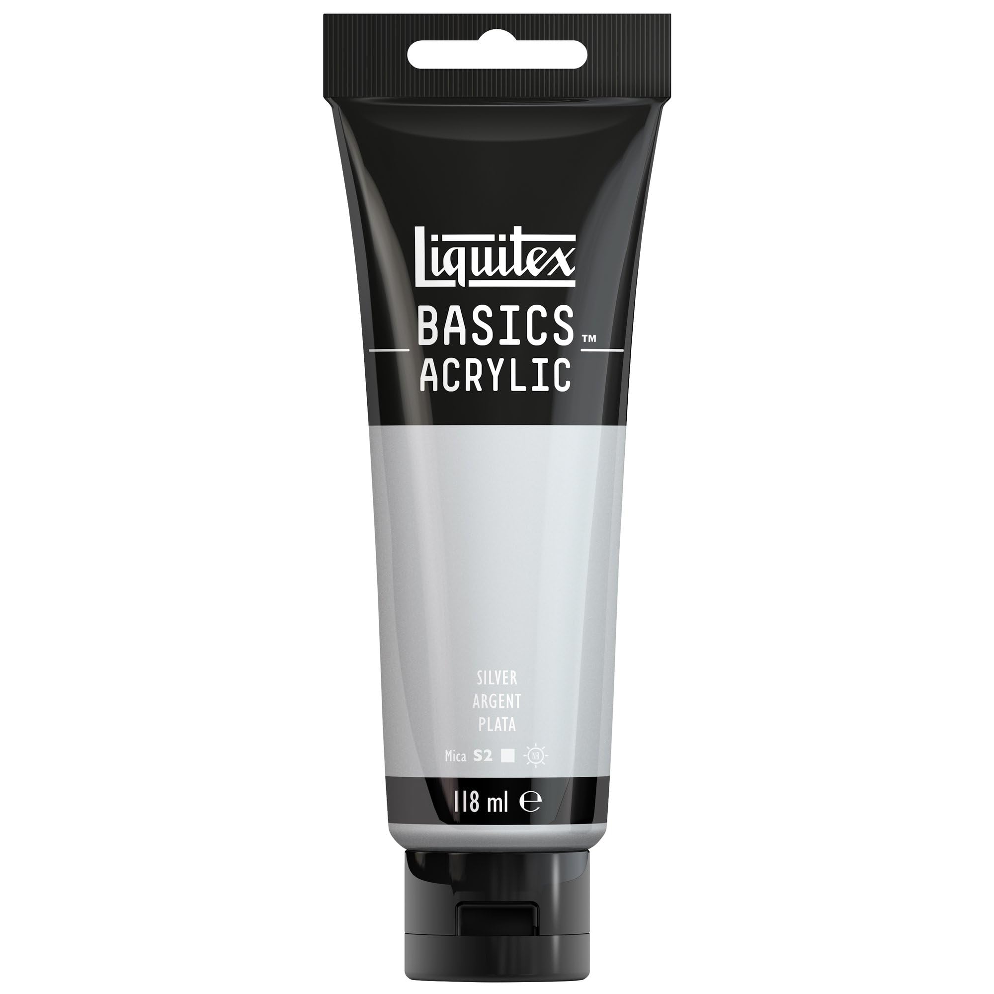 Liquitex 16005052 Liquitex Basic Acrylic Paint, Silver, 4.1 fl oz (118 ml)