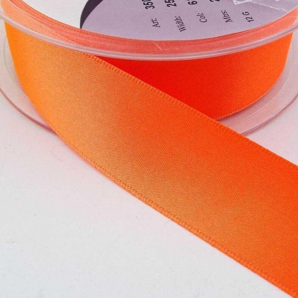 Fluorescent Satin Ribbon Neon 104D, Neon Orange Florescent, 35mm 2m