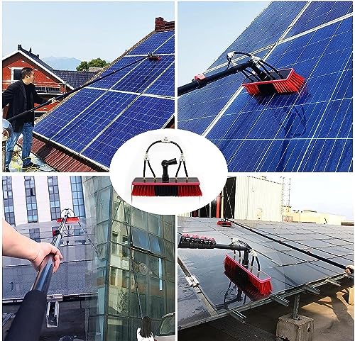 Panneau solaire de véranda propre grâce à la perche télescopique extensible