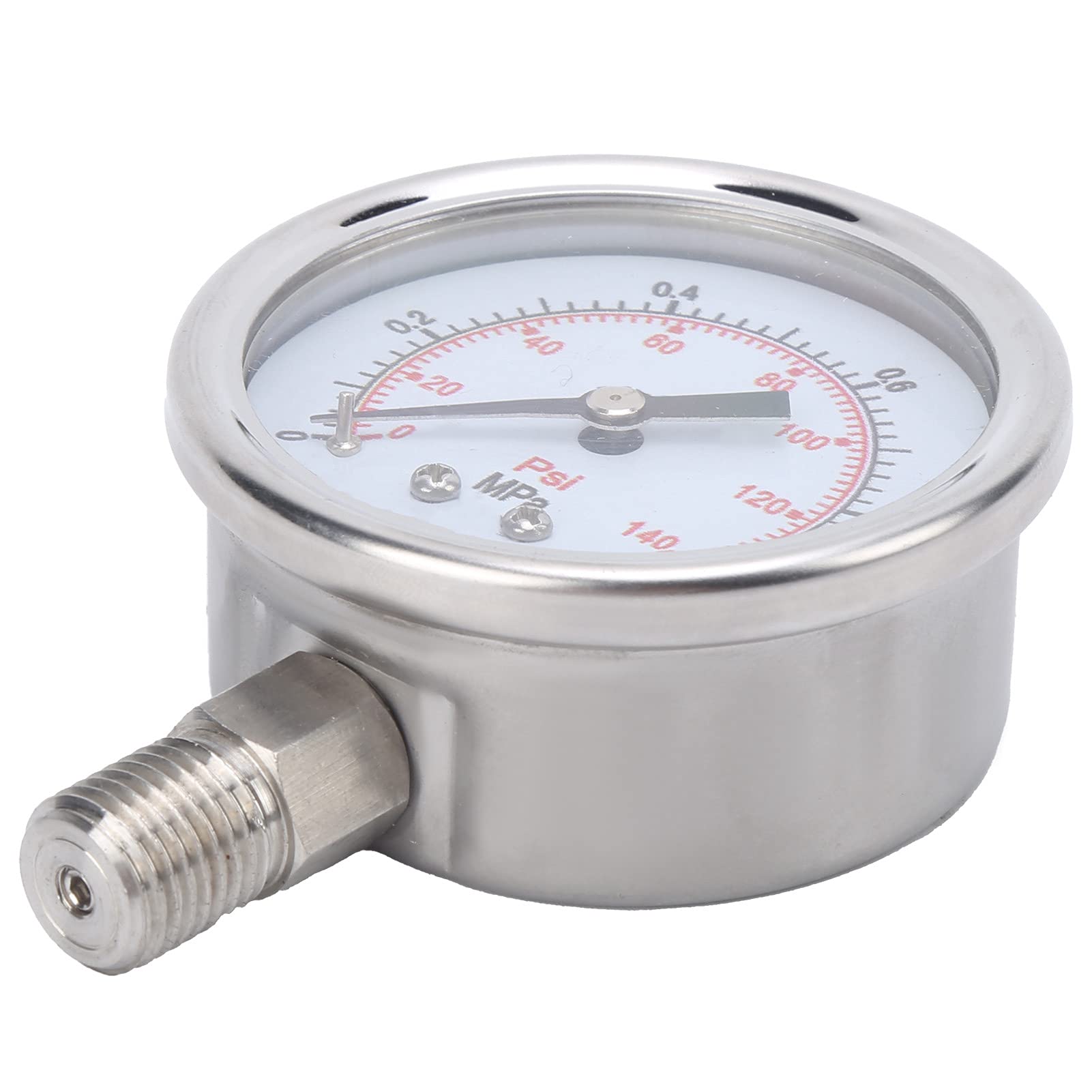 Yctze Manómetro Industrial de Acero Inoxidable con Esfera Transparente y Medición Precisa 0-0,0 MPa M14 X 1,5 para una Instalación Versátil