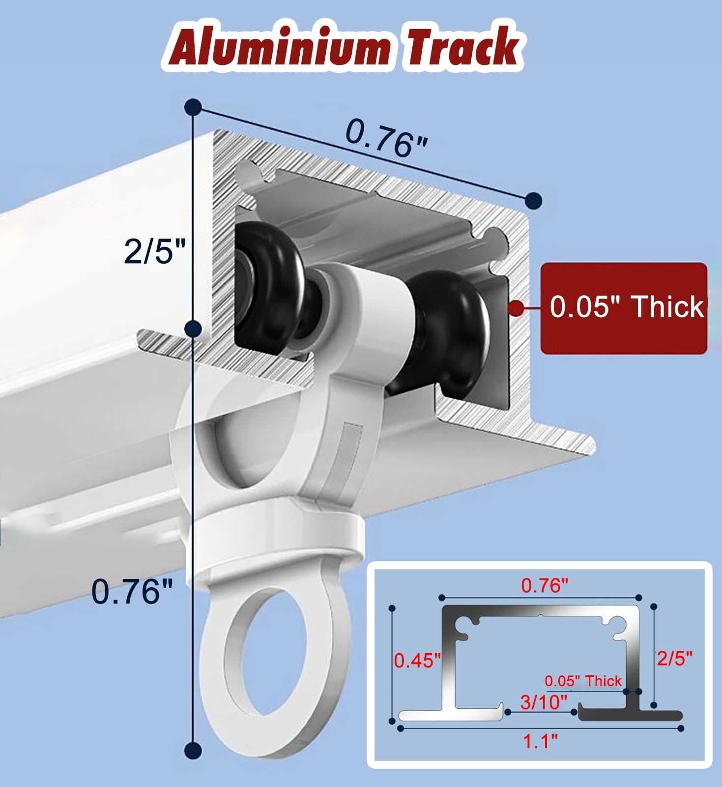 YLLFFLL Rail Rideau Rail Rideaux Ensemble De Rails pour Rideaux Encastrés dans Le Plafond Blanc, Ultra-Mince Séparateur De Pièce À Encastrer Au Plafond Rail À Rideaux, Métal Découpable(6ft/1.83m)