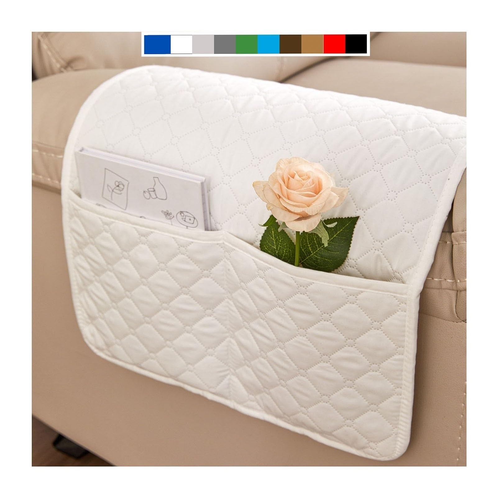 Iliemao Blanc Sofa Armrest Cover Headrest Cover Recliner Chair Arm Cover Sofa Headrest Slipcovers Nonslip Waterproof Armchair Cover For Recliner Leather Sofa Couch Protector Modern ( Color : Size : With Poc