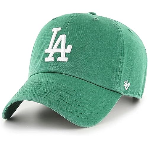 47 MLB Unisex-Adult Alternate Clean Up Adjustable Hat Cap - One Size (US, Alpha, One Size, Los Angeles Dodgers Kelly Green/White)