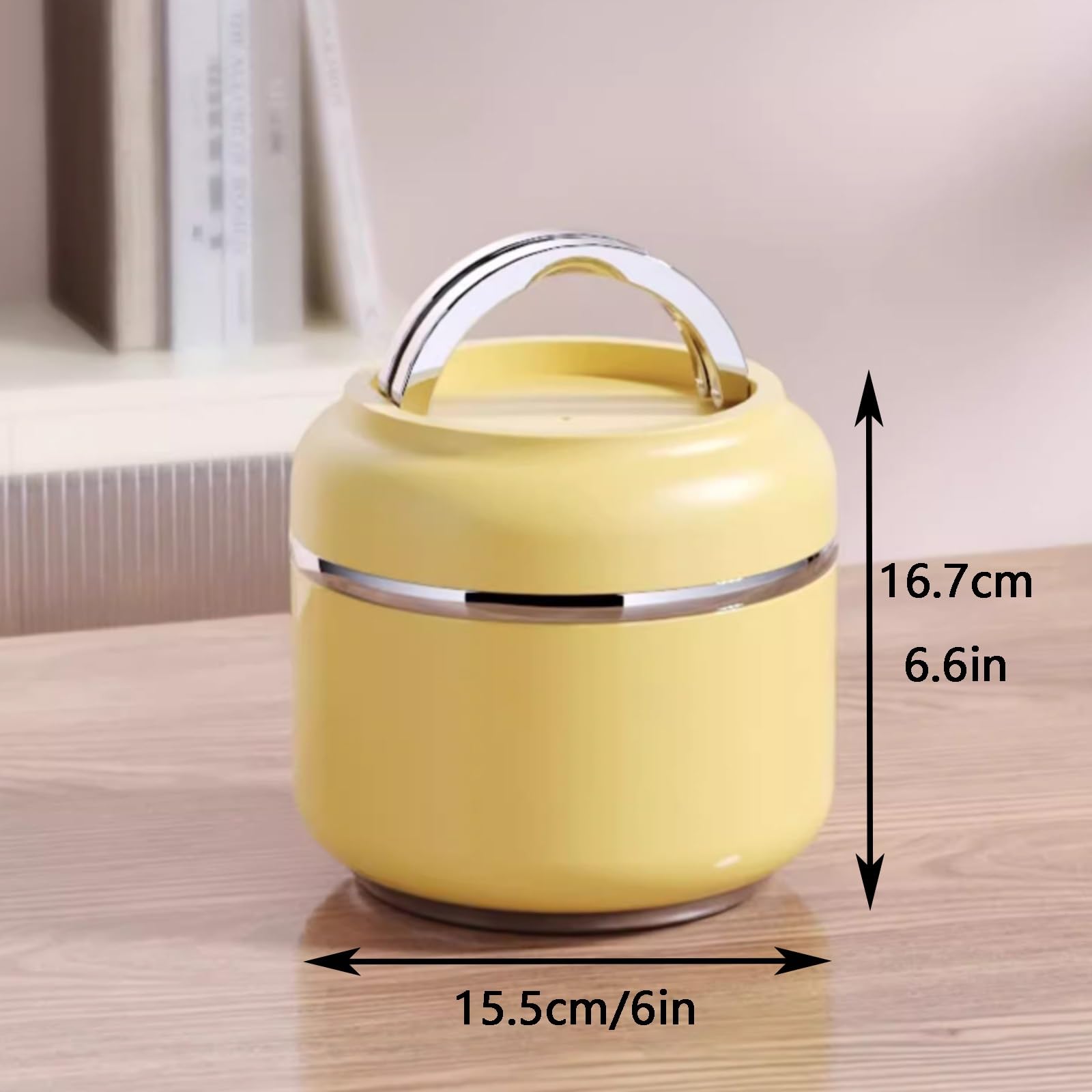 Lonchera, Caja Almuerzo Infantil, Fiambreras, Fiambrera Térmica De Acero Inoxidable, Recipiente para Alimentos con Aislamiento Al Vacío, Juego De Utensilios Incorporado (amarillo, 1000 Ml)(Green,Mediu