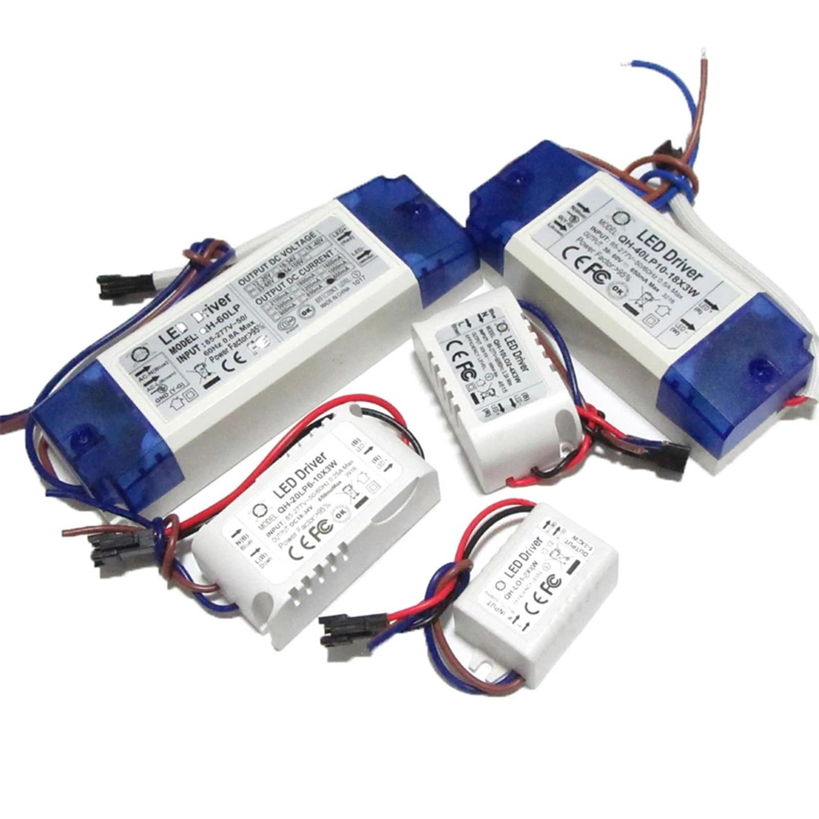 FCARUMIQP 1PCS High PF Constant Current LED Driver 600mA 10W 20W 30W 40W 50W 60W 1-2x3w 6-10x3w 10-18x3w 18-30x3W Lamp Lighting(10-18x3w DC30-60V)