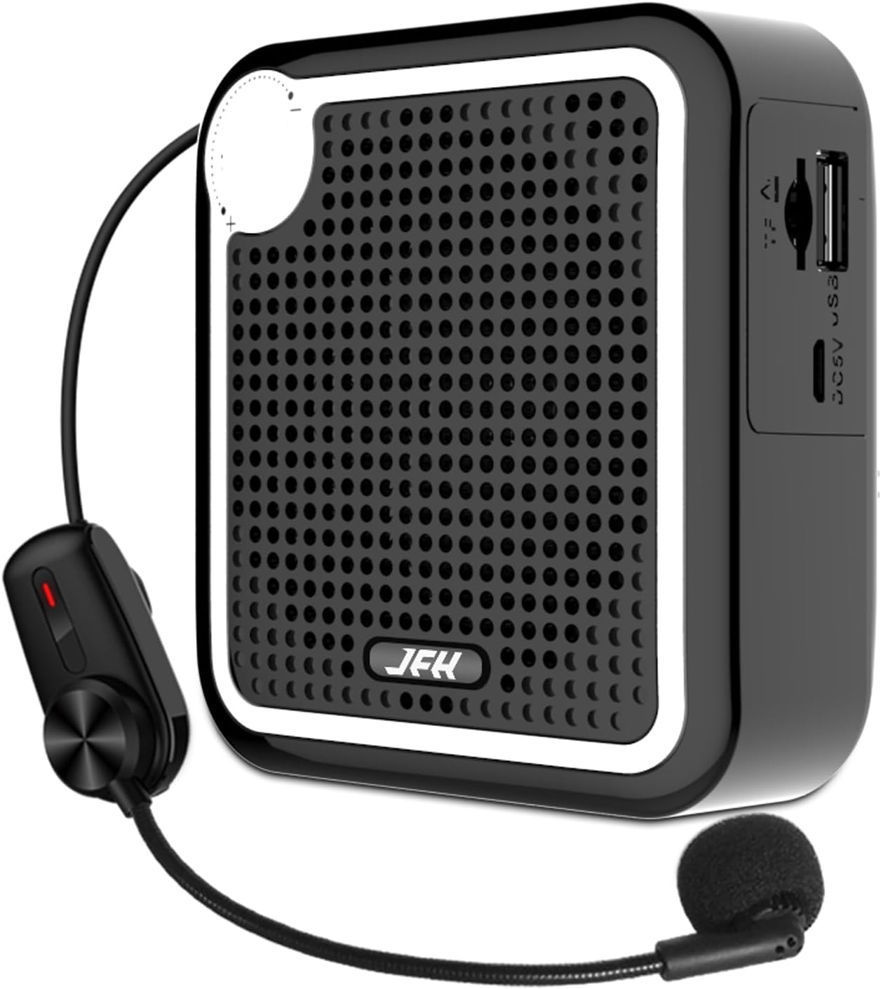 JFH Voice Amplifier for Teachers,Portable Microphone and Speaker,Bluetooth Wireless Voice Amplifier Rechargeable,PA System,Mini Speaker with Wireless Microphone Headset for Singing,Speech,Tour Guide