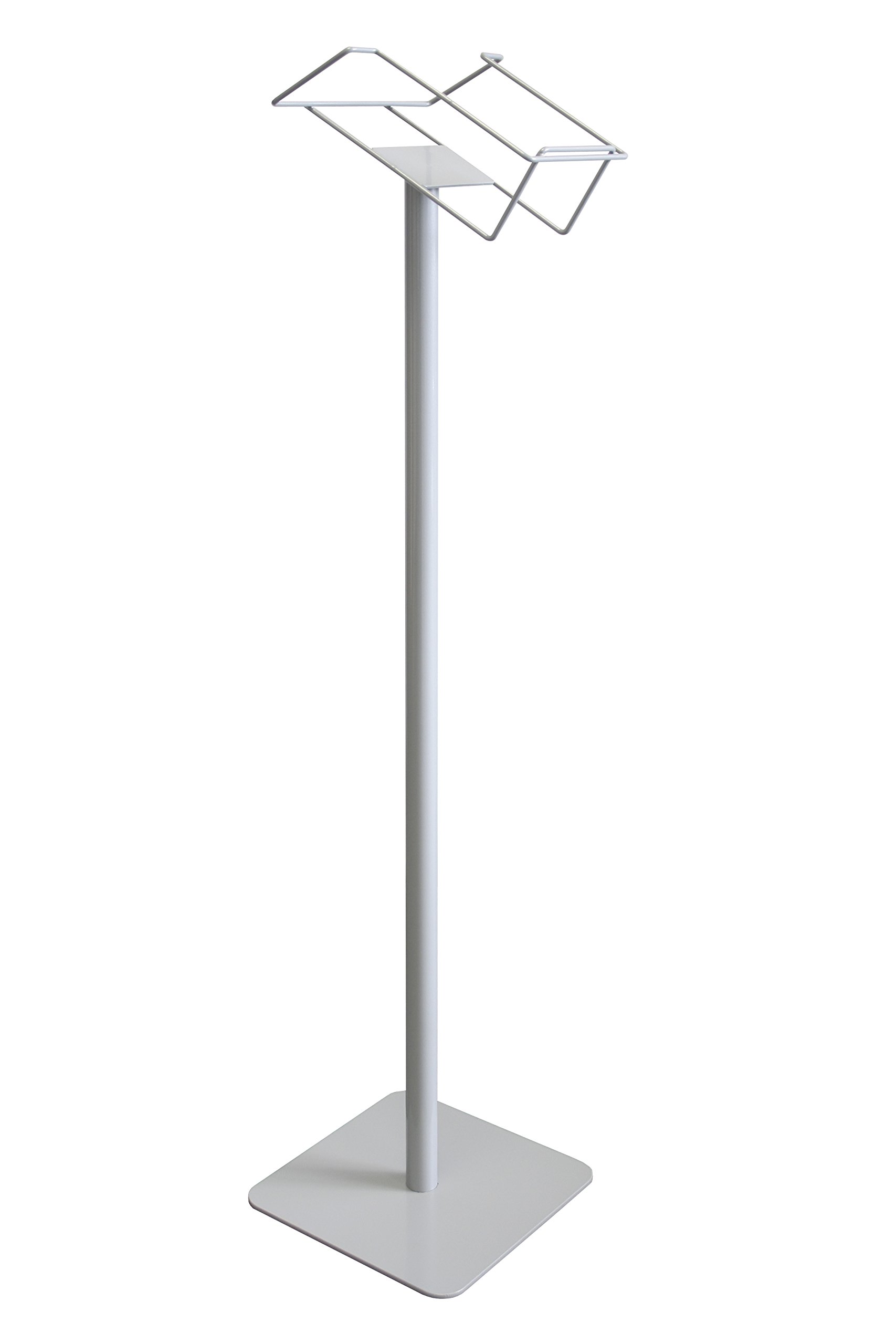 Prospektständer 1 x DIN A4 grau aus Metall Höhe 110cm pulverbeschichtet RAL9006