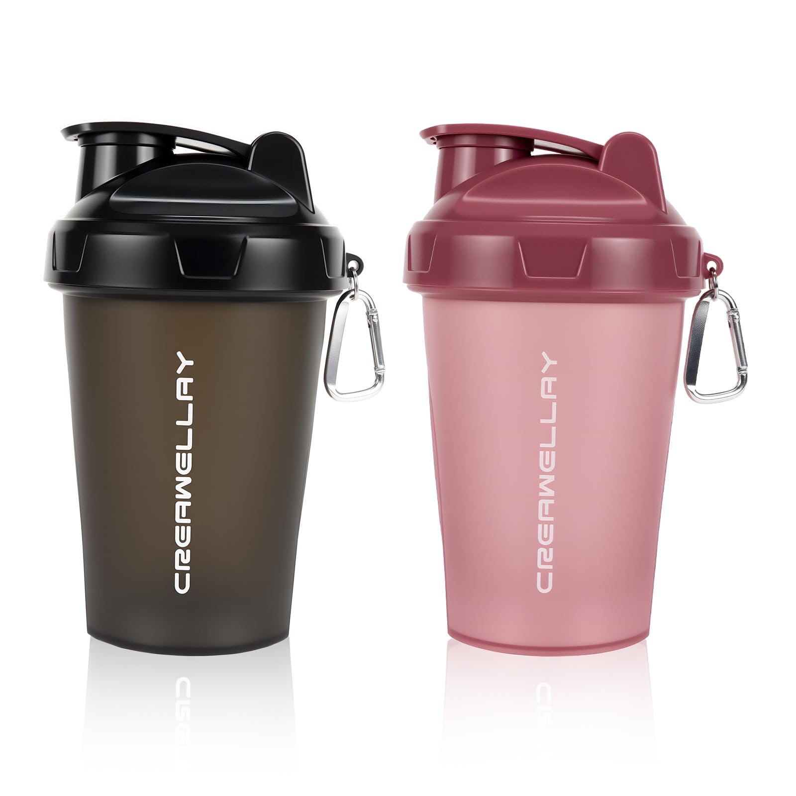 CREAWELLAY 2-Pack 17 oz Shaker Bottles