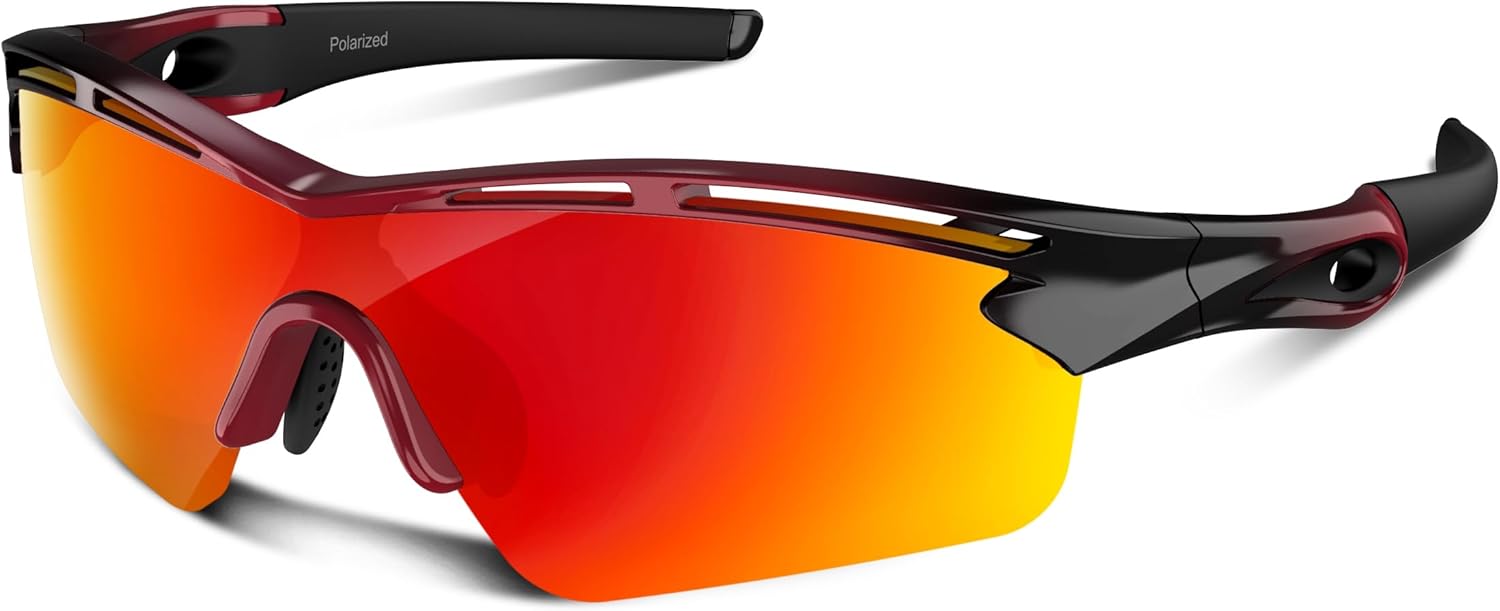 Rosemal Sports Sunglasses Polarized Cycling Sunglasses Running Driving Fishing Hiking for Men Women UV400 TAC TR90