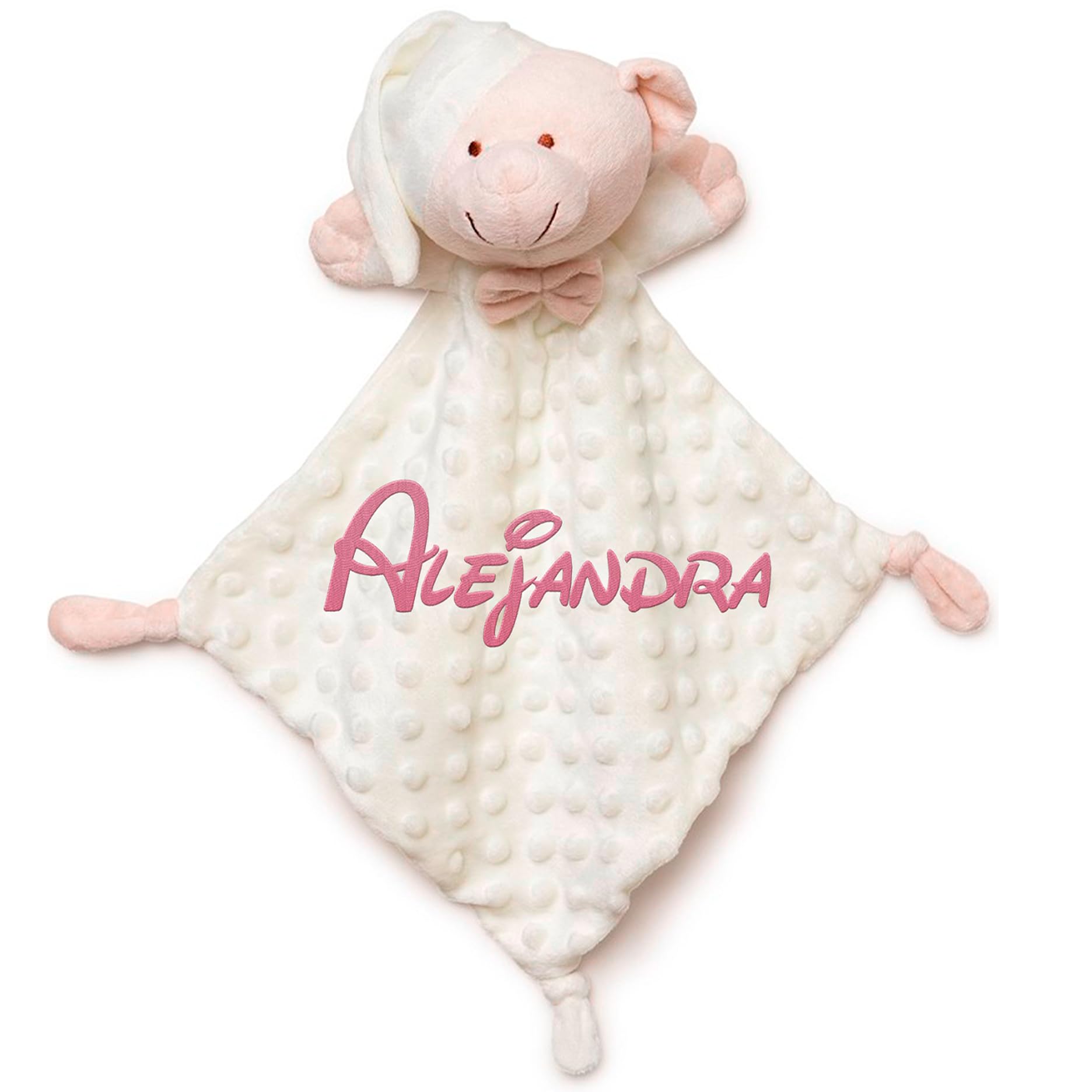 Danielstore Bebe Dou Dou Personalizado Dou Dou Bebé Recien Nacido Manta de Apego Bordado Personalizado Regalo Bebe Baby Shower Manta de Seguridad para bebés (Dou dou)