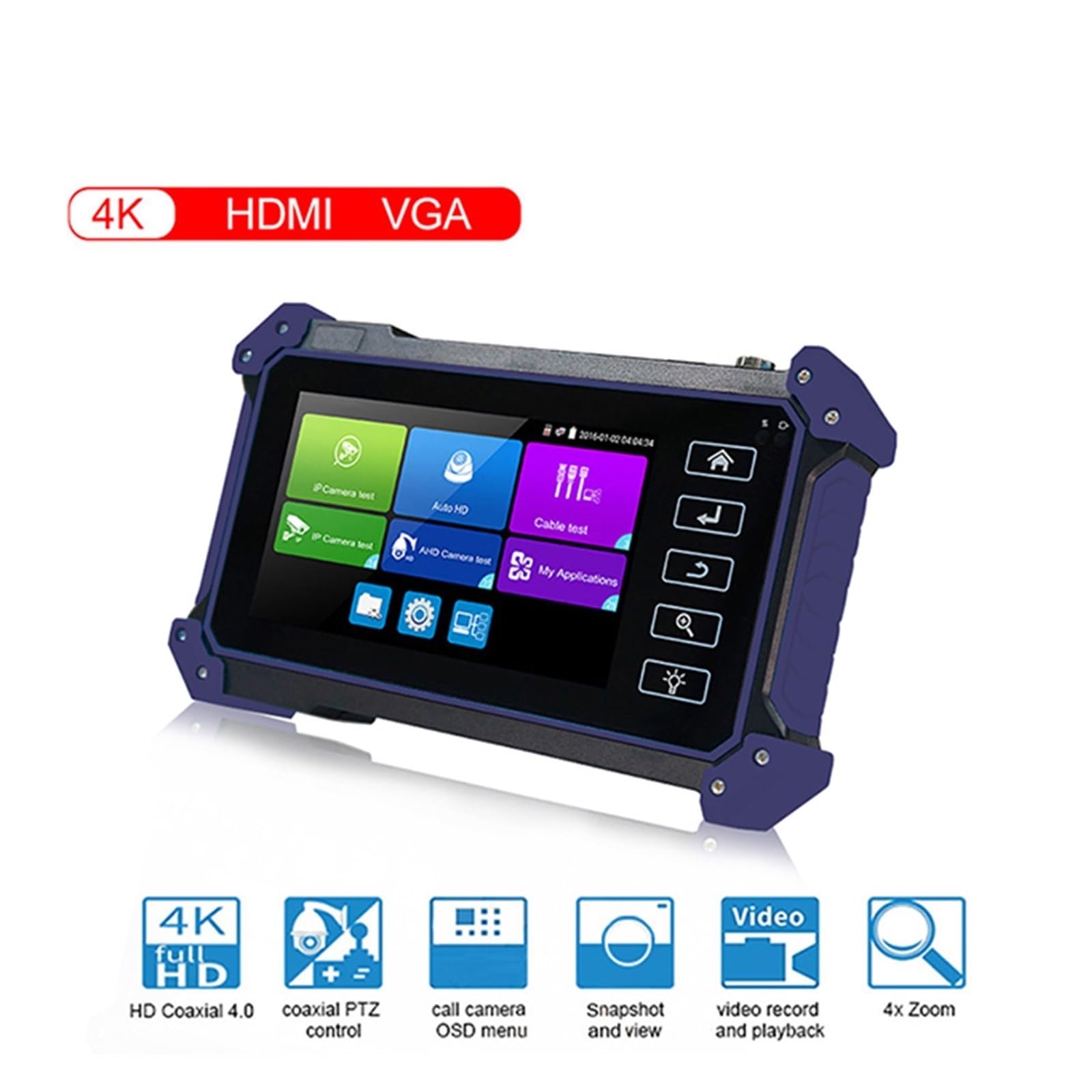 CCTV Tester, Tester IPC CCTV AHD CVI TVI SDI Test Telecamera IP 4K Tracciante Cavo Ingresso HDMI PTZ VGA
