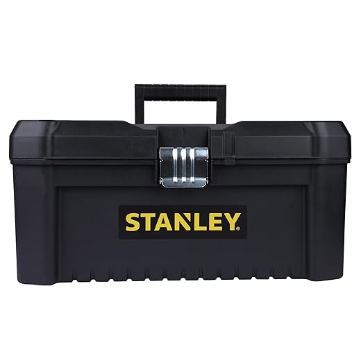 Stanley STST1-75518 Essential 16 Toolbox with Metal latches, Black/Yellow, Inch