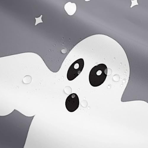 Miniatura 4 de Erosebridal Juego de cortinas de ducha góticas espeluznantes para bañeras, farol de calabaza, cortina de baño para niños, telarañas fantasmas,