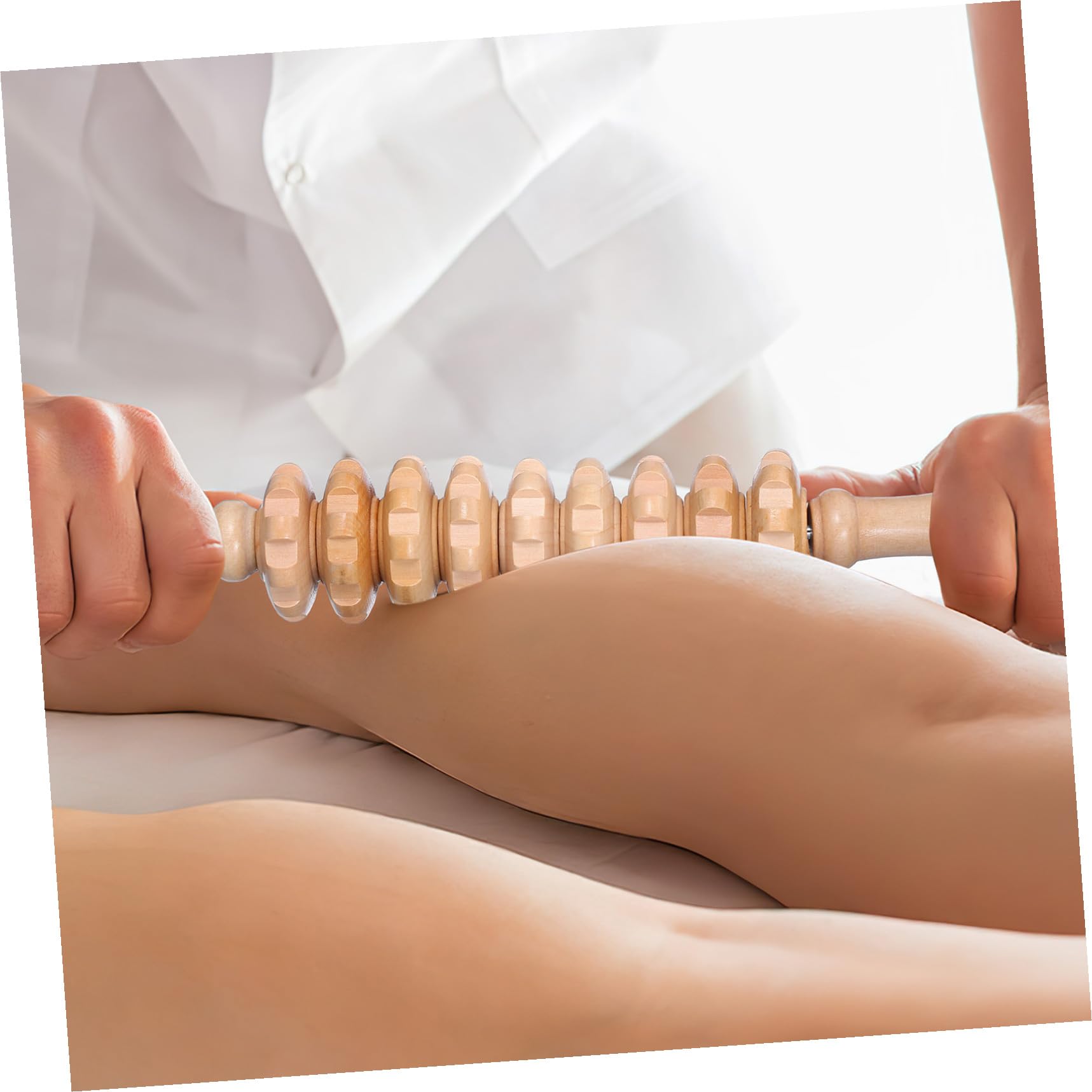 Herramientas de Masaje de Madera 6 Piezas para Modelar el Cuerpo Rodillo y Tazas de Masaje Terapéutico Kit Portátil para Aliviar Fatiga y Promover Circulación
