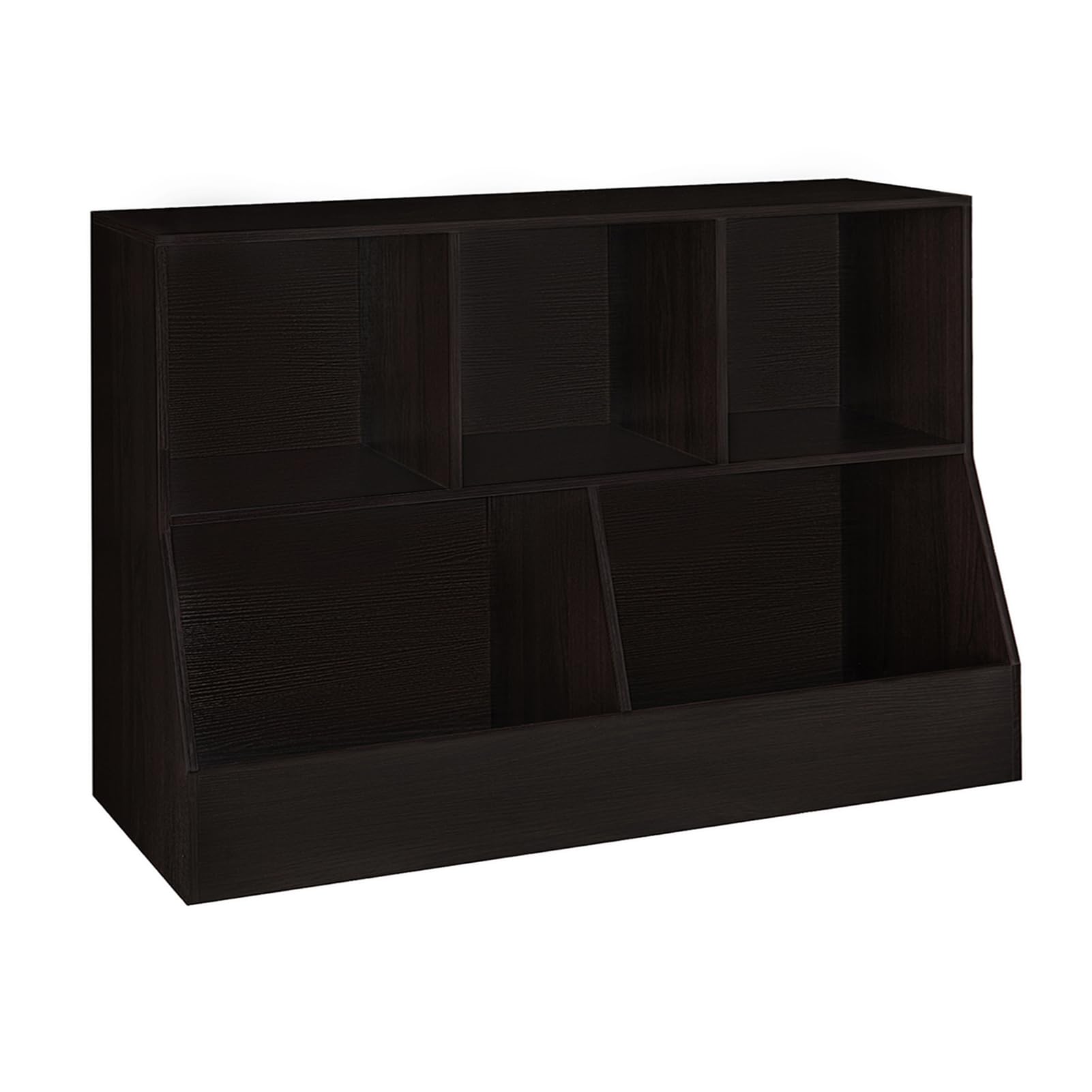 DINZI LVJ Toy Storage Organizer, Kids Bookshelf, Wood Toy Storage Cabinet, 5 Cubby Children Bookcase, 43.3" L Toddler Book Shelf for Playroom, Living