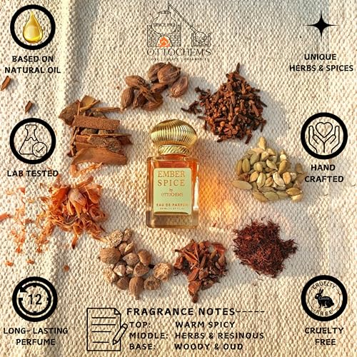 Image of Ottochem Ember Spice | Warm, Spicy & Woody Eau de Parfum | Long Lasting Unisex Scent | Premium Natural Shamamatul Amber Aged Fragrance | 50ml | Best Mother's Day Gift For Mom