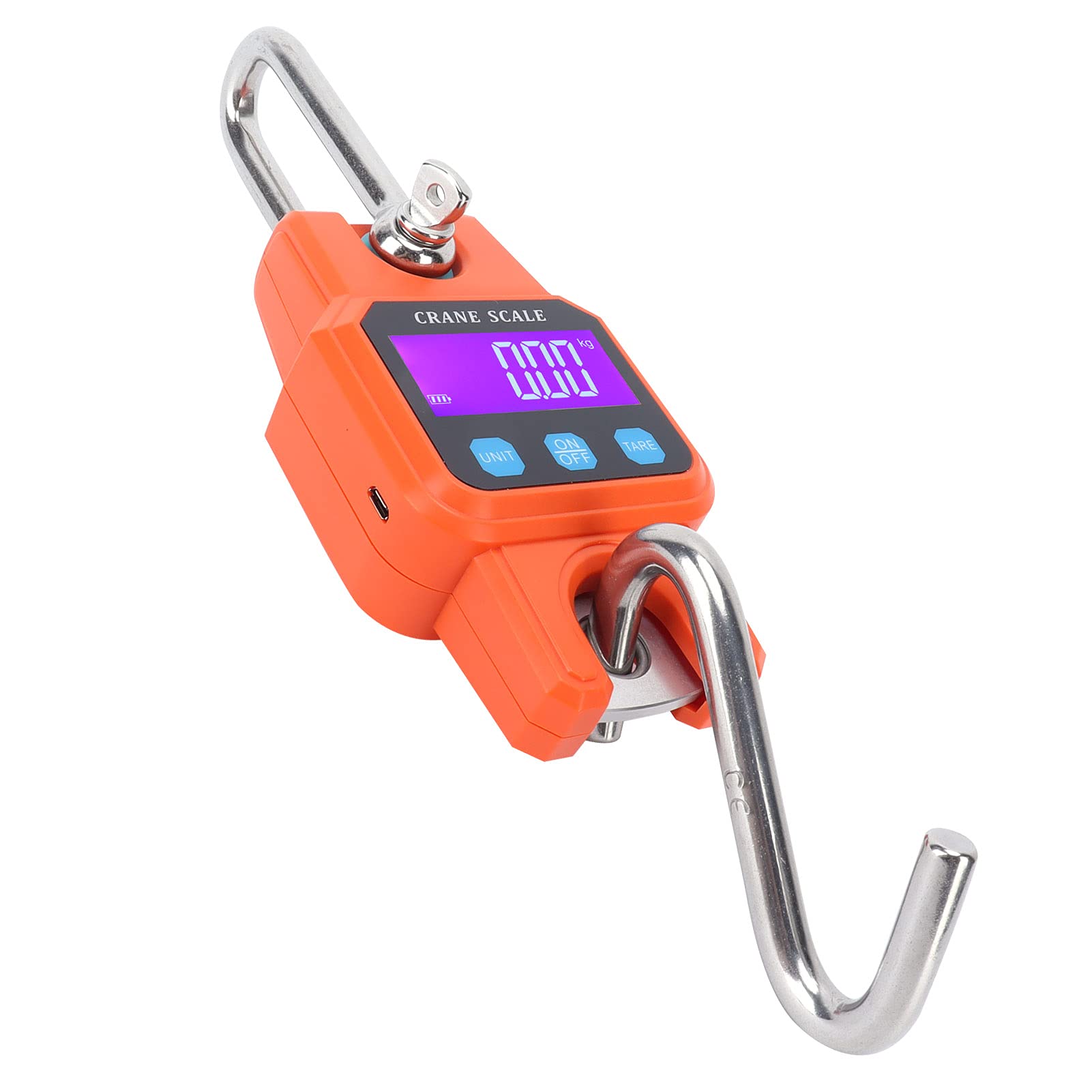 Mini-Kranwaage, Wiederaufladbar, Digitale Hängewaage, Heimbedarf (WH-C06 wiederaufladbares normales Modell orange)