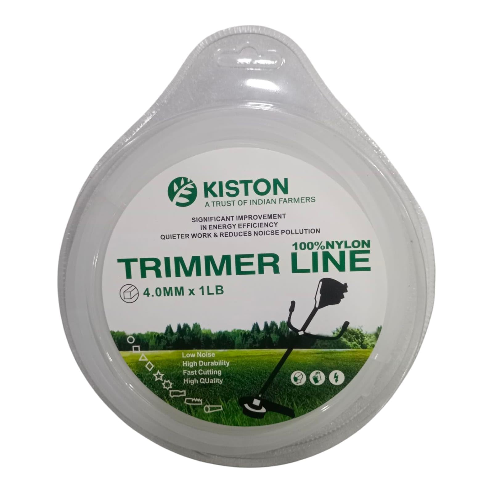 LUCK INTERNATIONAL WITH LI LOGO Heavy Duty Nylon Trimmer Line 4 mm Square for Brush Cutter 50 Meter Grass Trimmer/White Colour