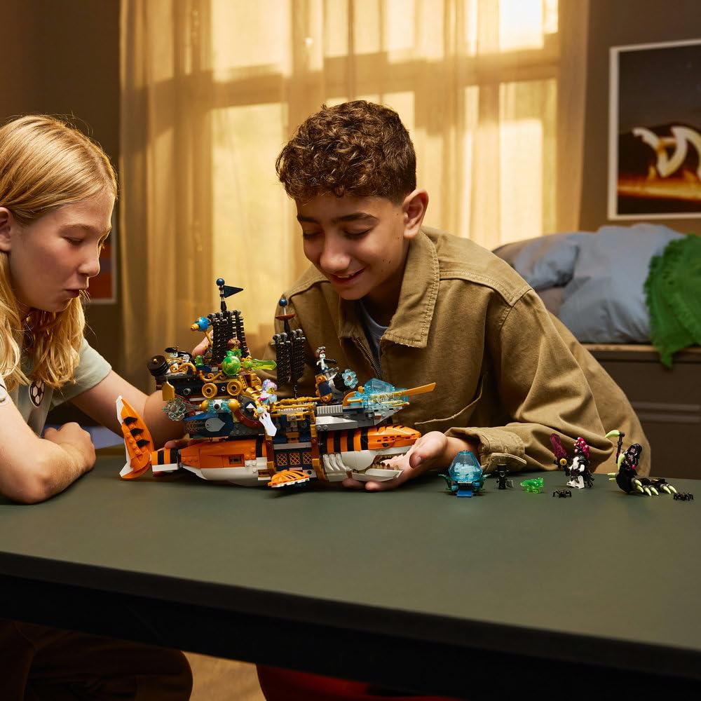 LEGO DREAMZzz Rekinoczołg tygrysi 71515 | rekinoczołg, zabawka akcji, prezent dla chłopca i dziewczynki 9+, przygoda fantasy, 1548 elementów
