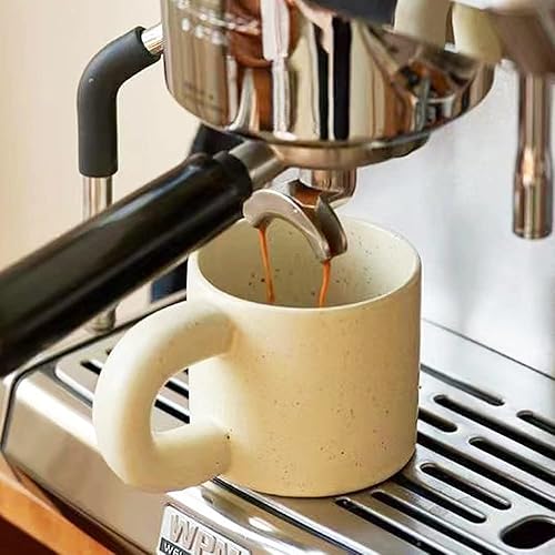 Miniatura 6 de Taza de café de cerámica, taza de té con mango redondo de porcelana, apta para lavavajillas y microondas para decorar, 12 onzas, moderna, estilo