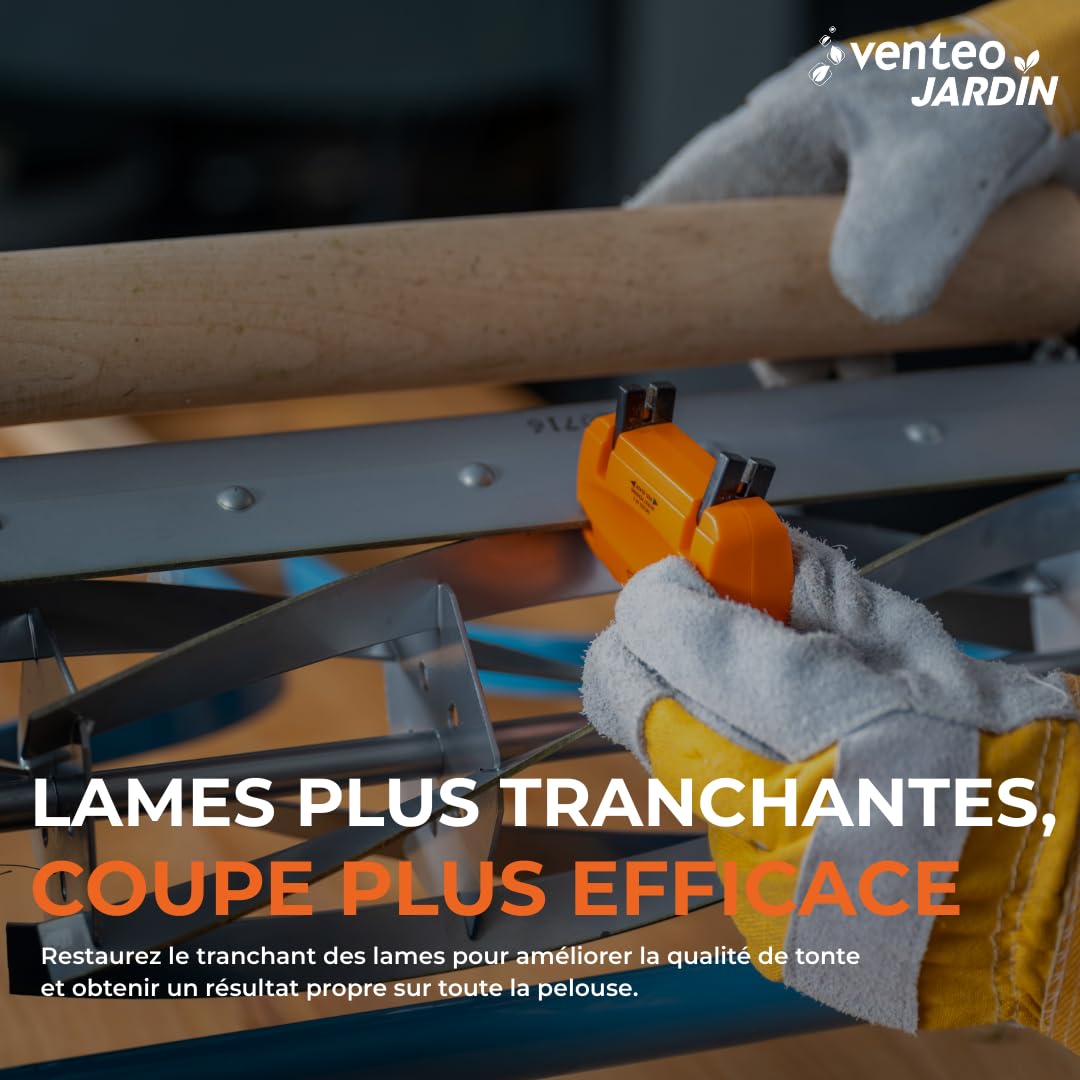 VENTEO - Affûteuse Manuelle pour Tondeuse à Gazon à Bobines | Aiguiseur Lame Tondeuse Gazon Compact | Affûtage Rapide et Précis Tondeuse Manuelle | Entretien Jardin Outils Tondeuse Gazon