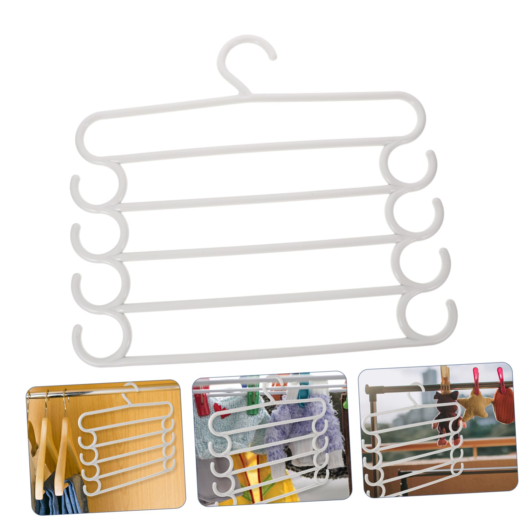 5stücke Mehrfach Hosenbügel Platzsparend Mehrlagige Kleiderbügel Krawattenbügel Schalbügel Knitterfrei Hosenorganizer für Kleiderschrank