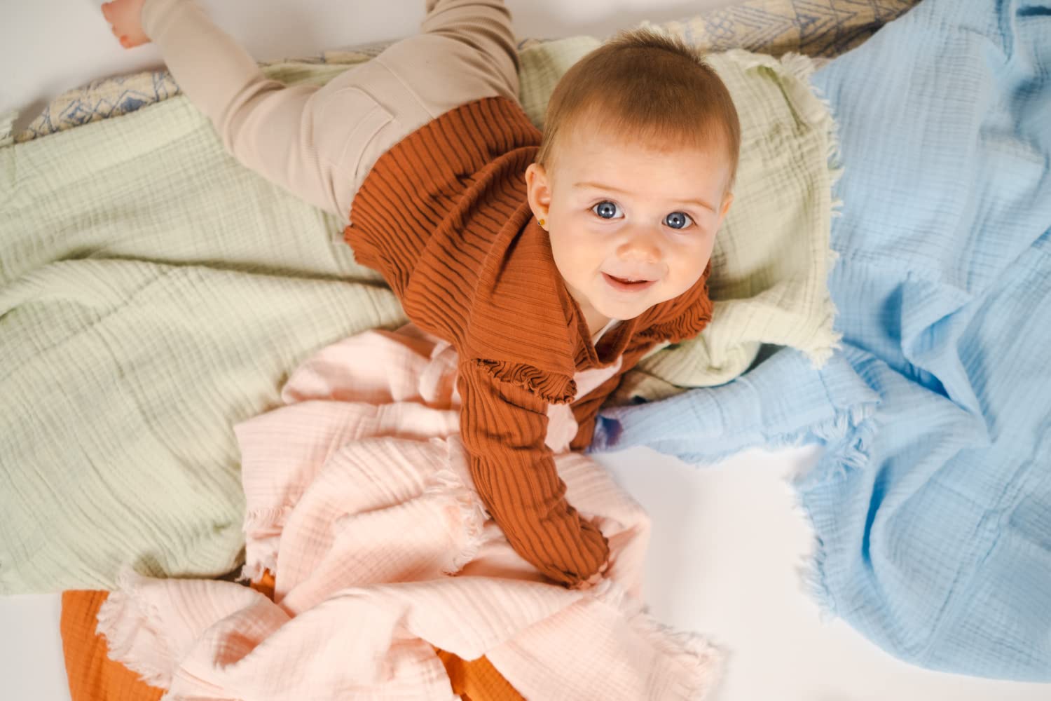 Coperta Mussola 4 Strati Oeko Tex - 100% Cotone Per Neonati 80x130 Cm - Foto 11