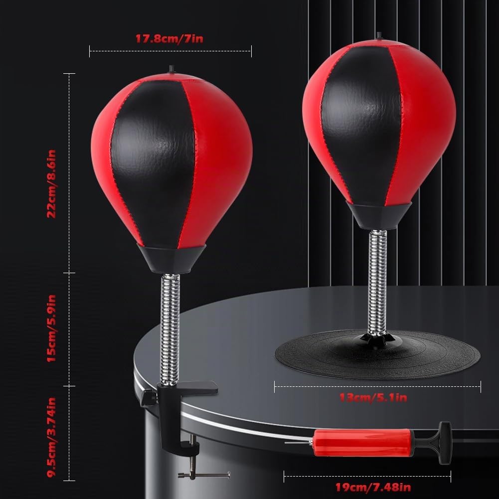 Punchingball boxeo y saco para escritorio: abrazadera de mesa y accesorios antiestrés