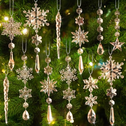Image of Crystal Ornaments for Christmas Tree Winter Wonderland Decorations