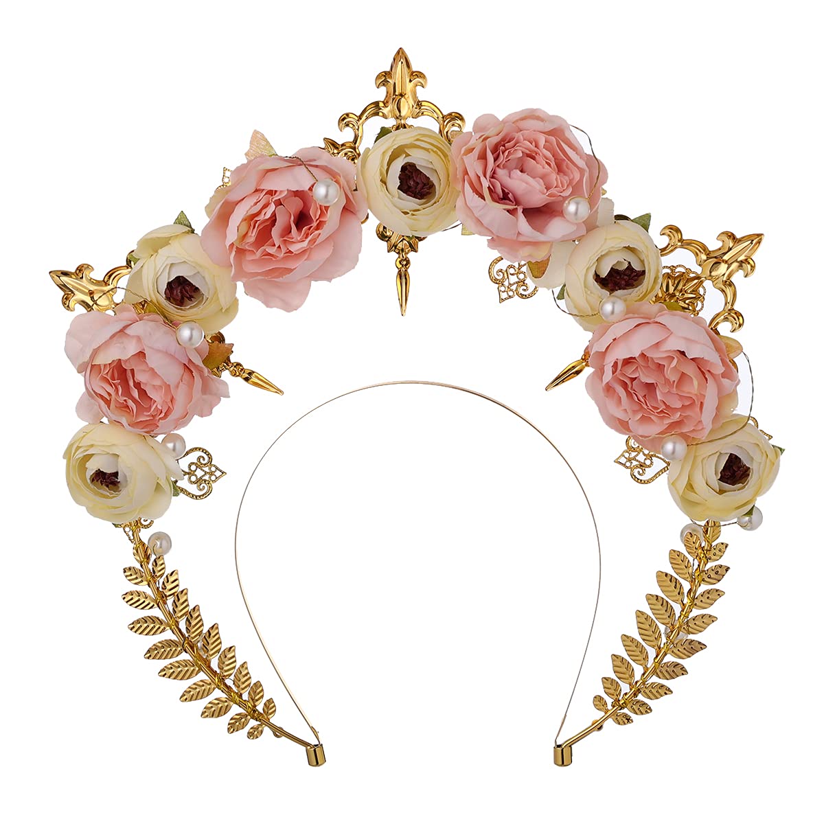 BLESSUME Halo Crown Mary Goddess Headband Women Halloween Costume Headpiece (Gold 14) โ image 1