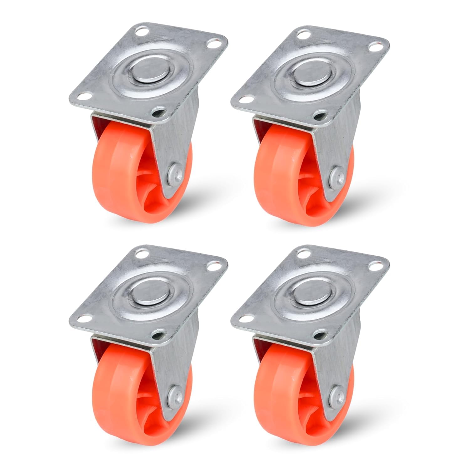 Caneuf 4 MOVING 2" Single Wheel Plate Castor for Centre Table Furniture/150 kg Load Capacity (ORANGE, Puff Castor)-image-33