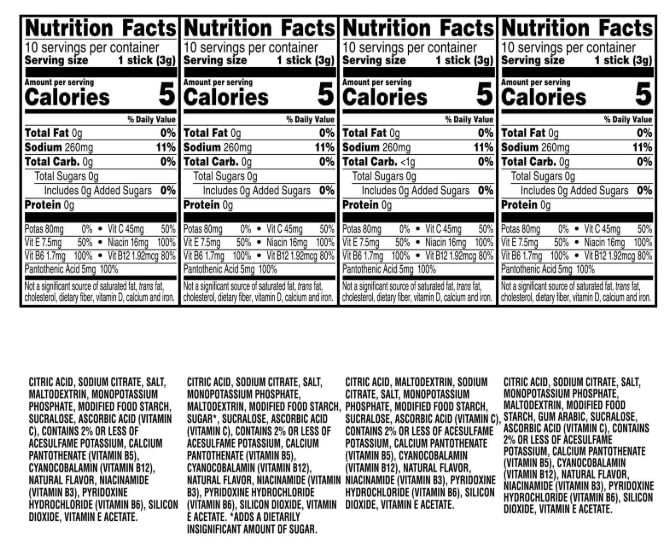 Electrolyte Hydration Powder Packets 40 Pack - 10 Flavors Of Each - Zero Sugar - Electrolyte Water Beverage Mix Powder Packets - Raspberry Lemonade, Grape, Berry, Kiwi Strawberrry