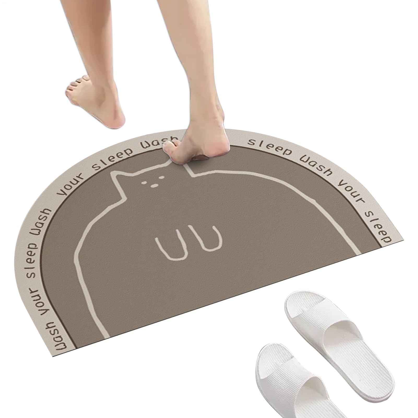 Alfombra de baño de secado rápido semicircular y felpudo de cocina lavable